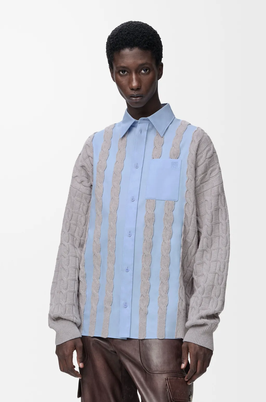 Hybrid Shirt In Cotton And Wool