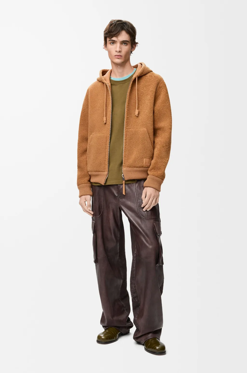 Hooded Jacket In Shearling