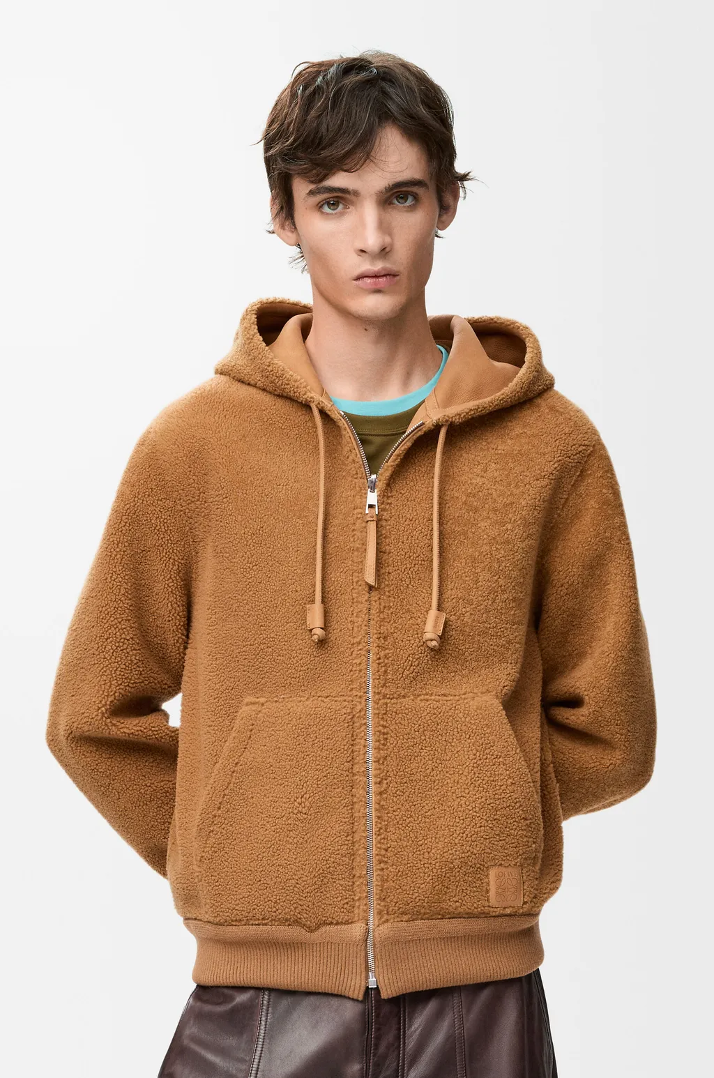 Hooded Jacket In Shearling