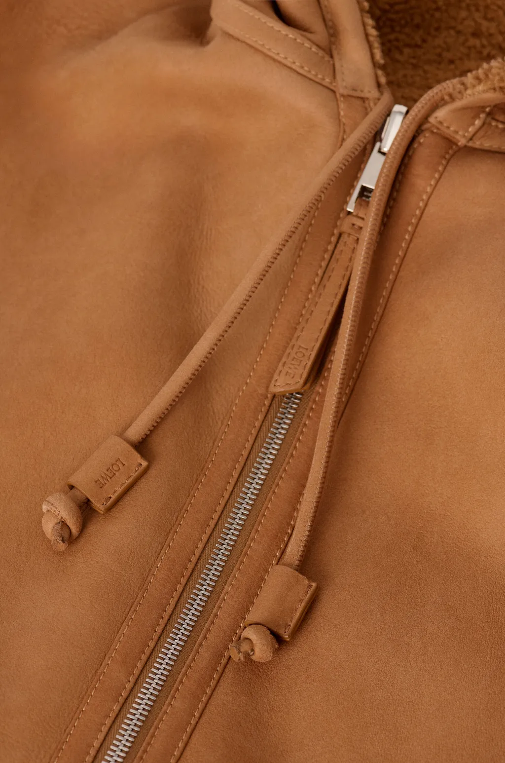 Hooded Jacket In Shearling