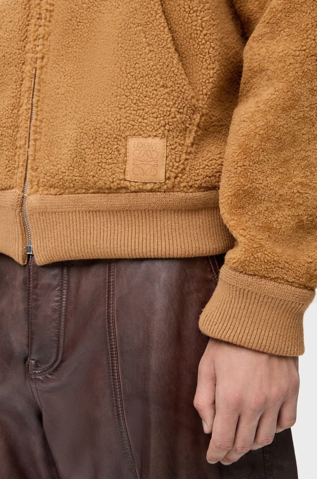 Hooded Jacket In Shearling