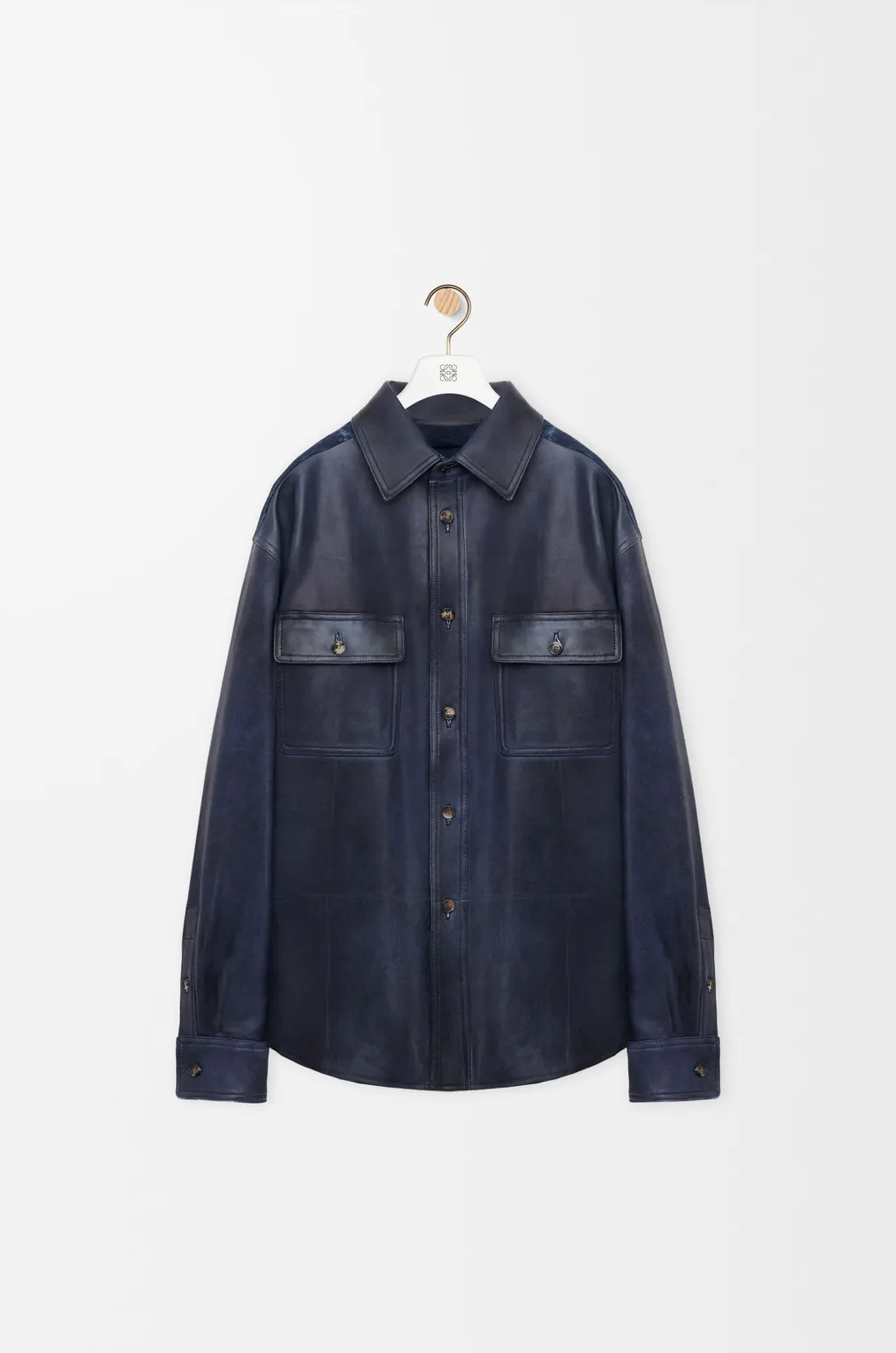 Overshirt In Nappa Lambskin And Cotton