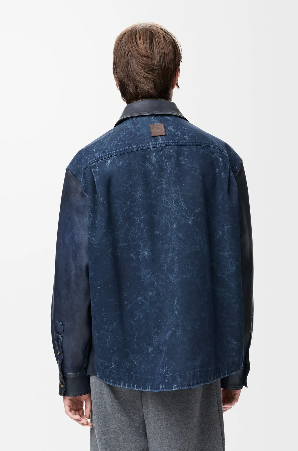Overshirt In Nappa Lambskin And Cotton