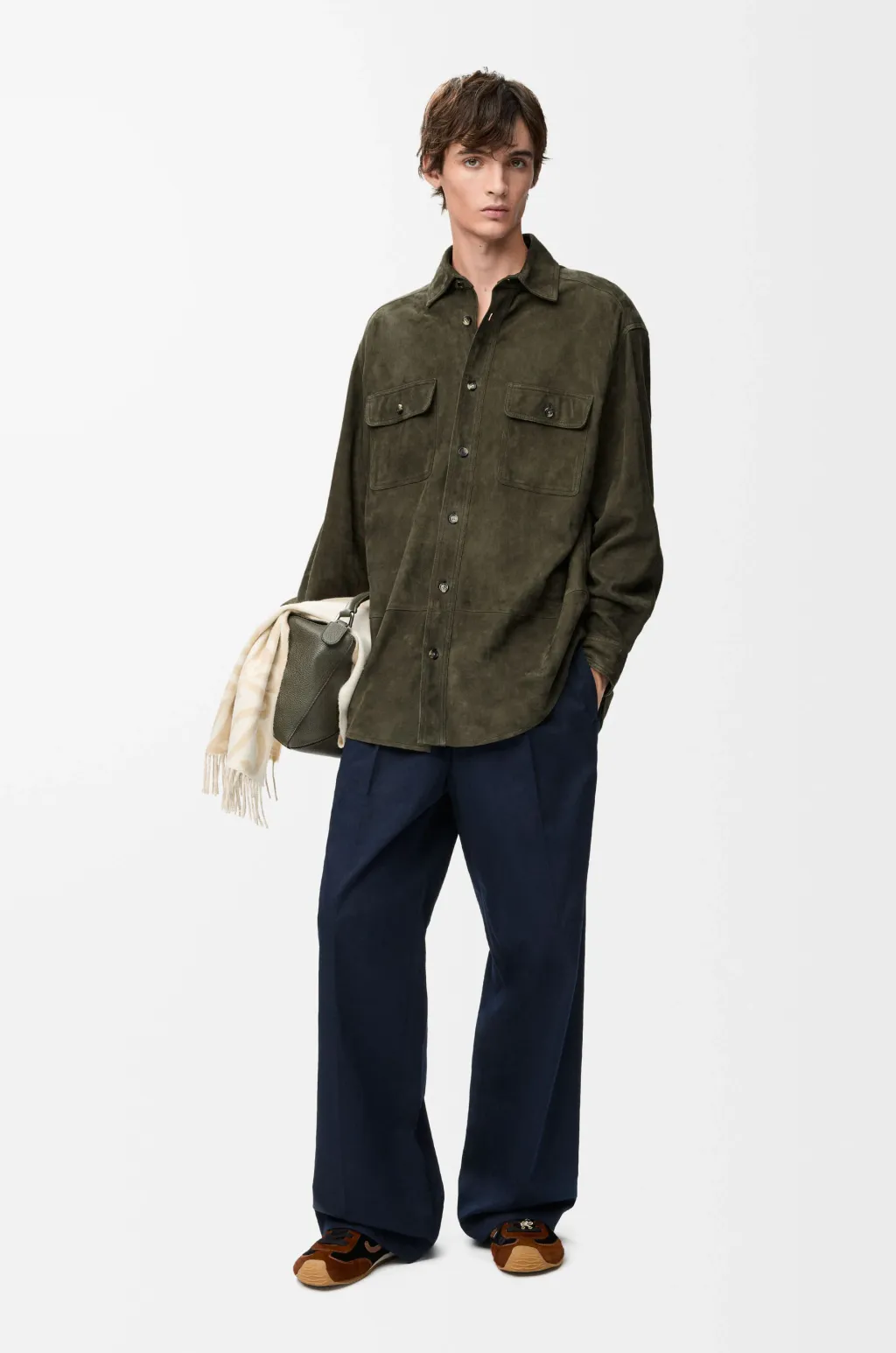 Overshirt In Suede Goatskin