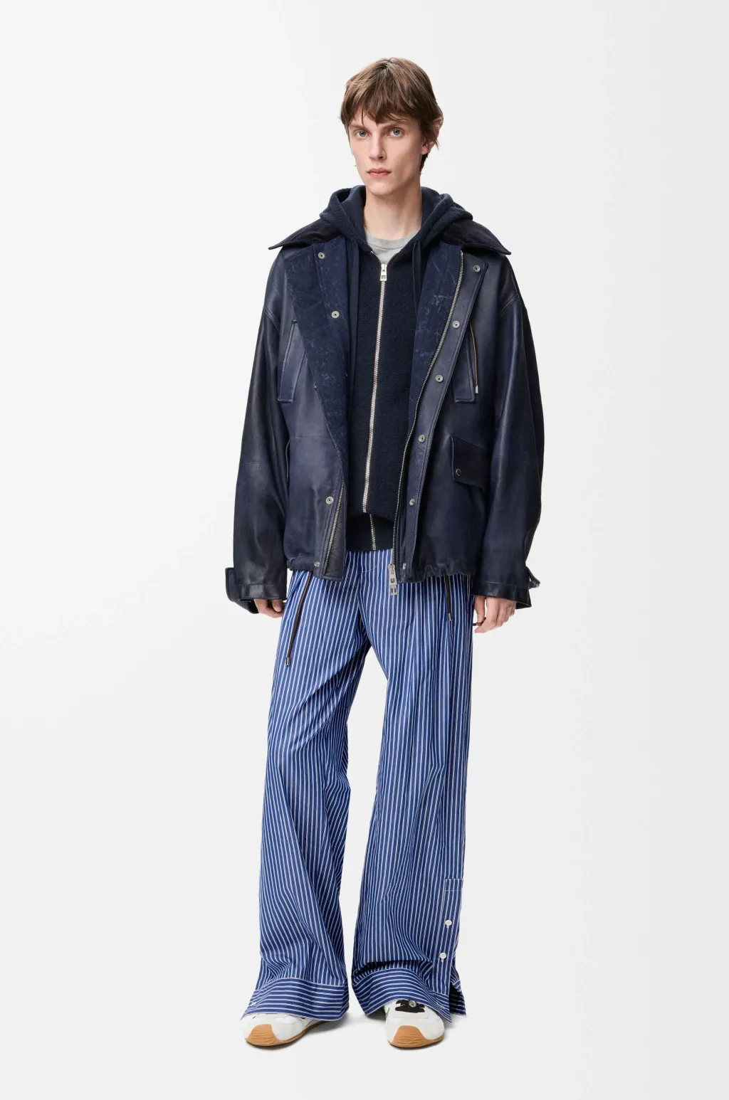 Short Parka In Nappa Lambskin And Cotton