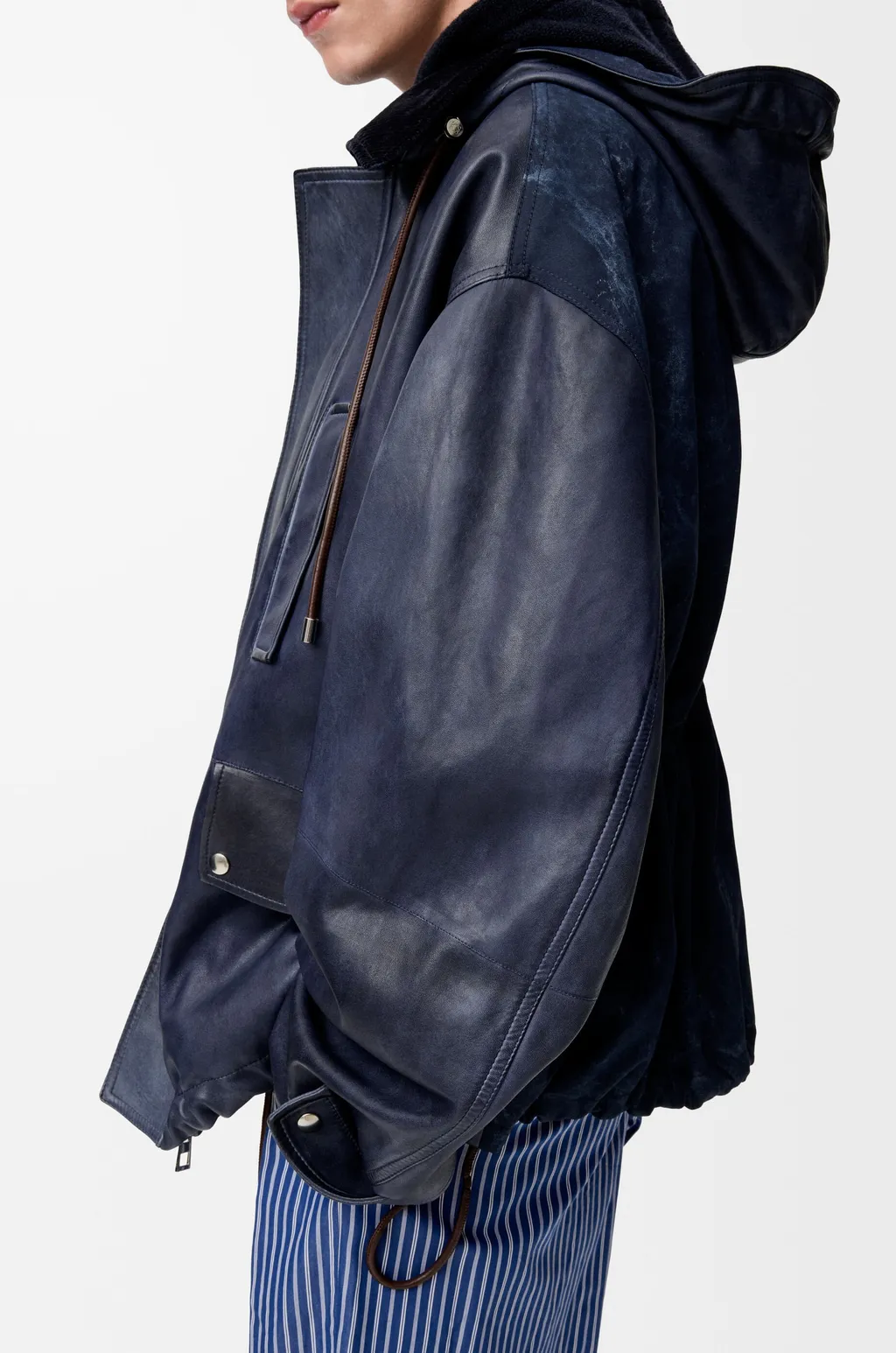 Short Parka In Nappa Lambskin And Cotton