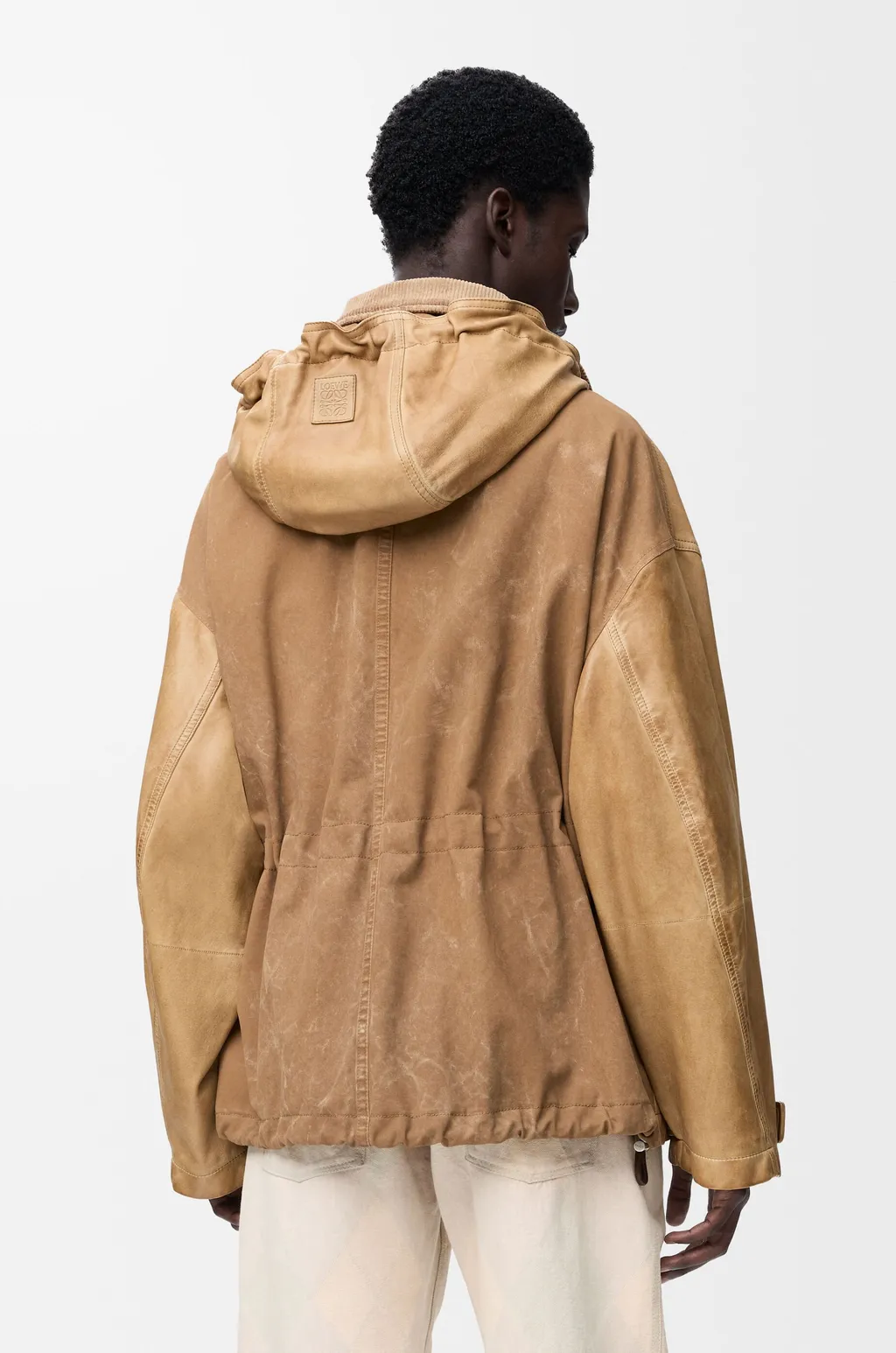 Short Parka In Nappa Lambskin And Cotton