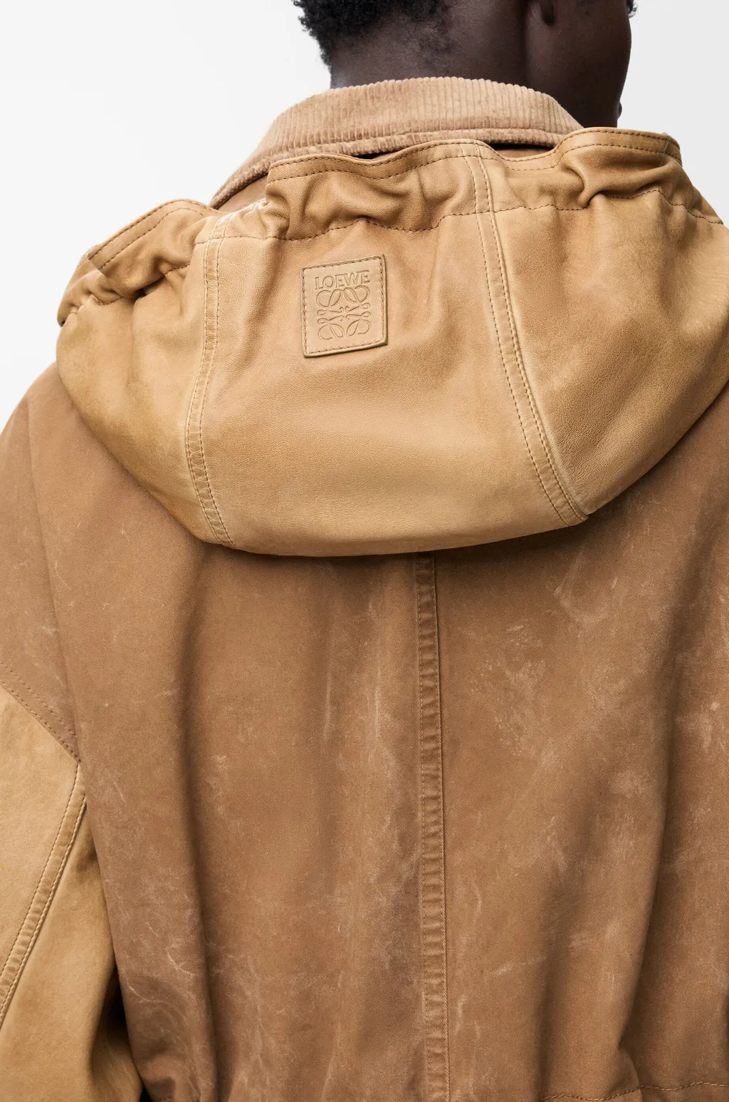 Short Parka In Nappa Lambskin And Cotton