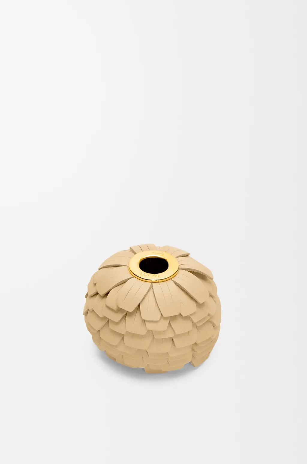 Small Flower Charm In Calfskin And Brass