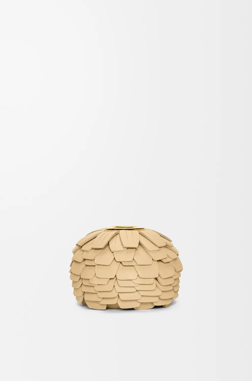 Small Flower Charm In Calfskin And Brass