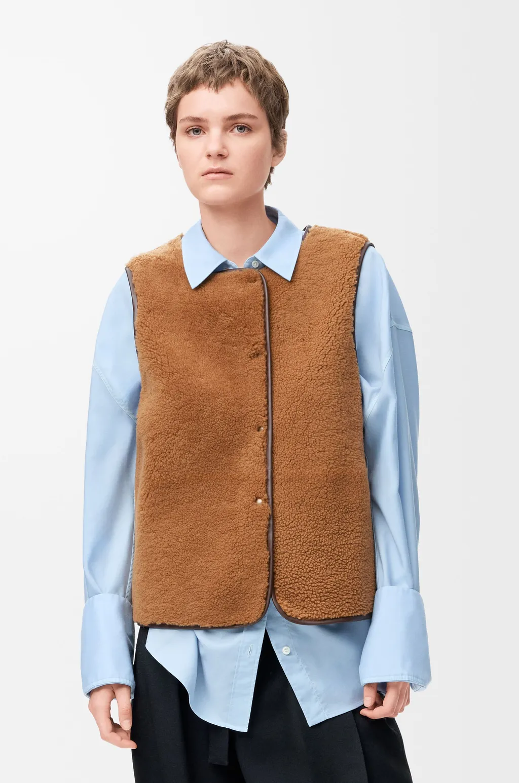 Puffer In Shearling And Cotton Blend