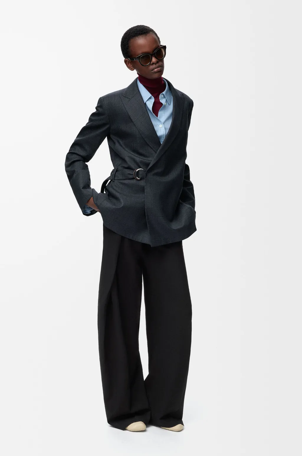 Belted Trousers In Wool