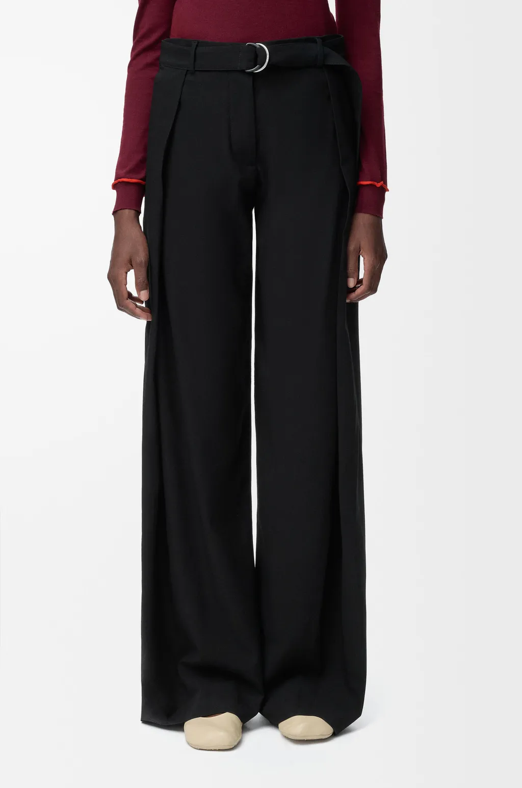Belted Trousers In Wool