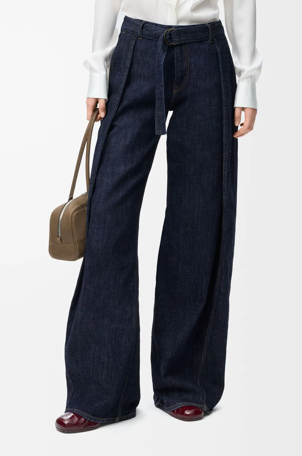 Belted Jeans In Denim
