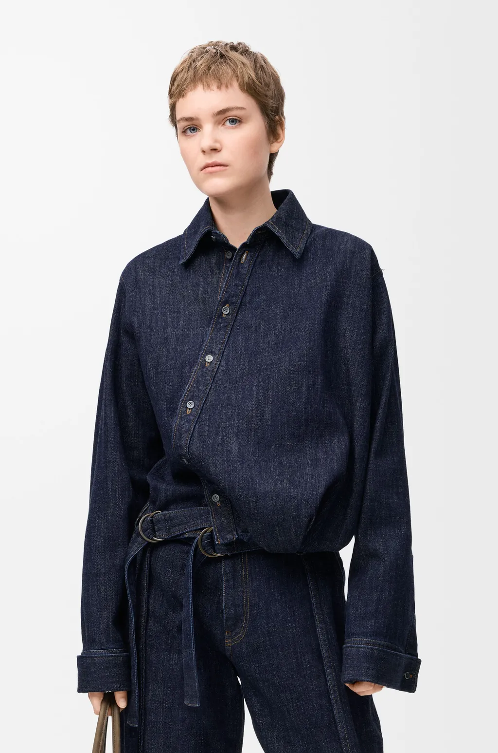 Draped Shirt In Denim