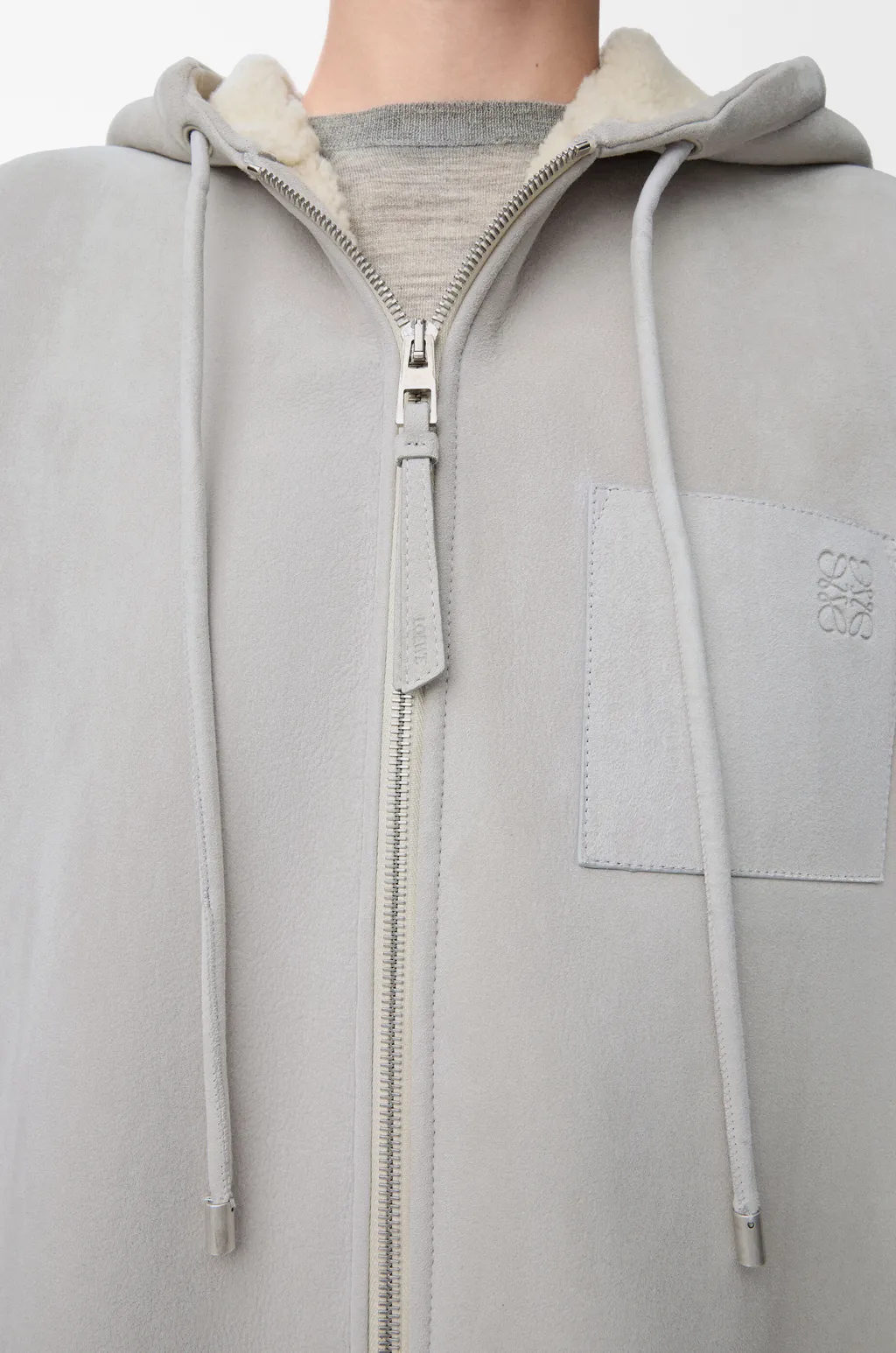 Hooded Vest In Shearling