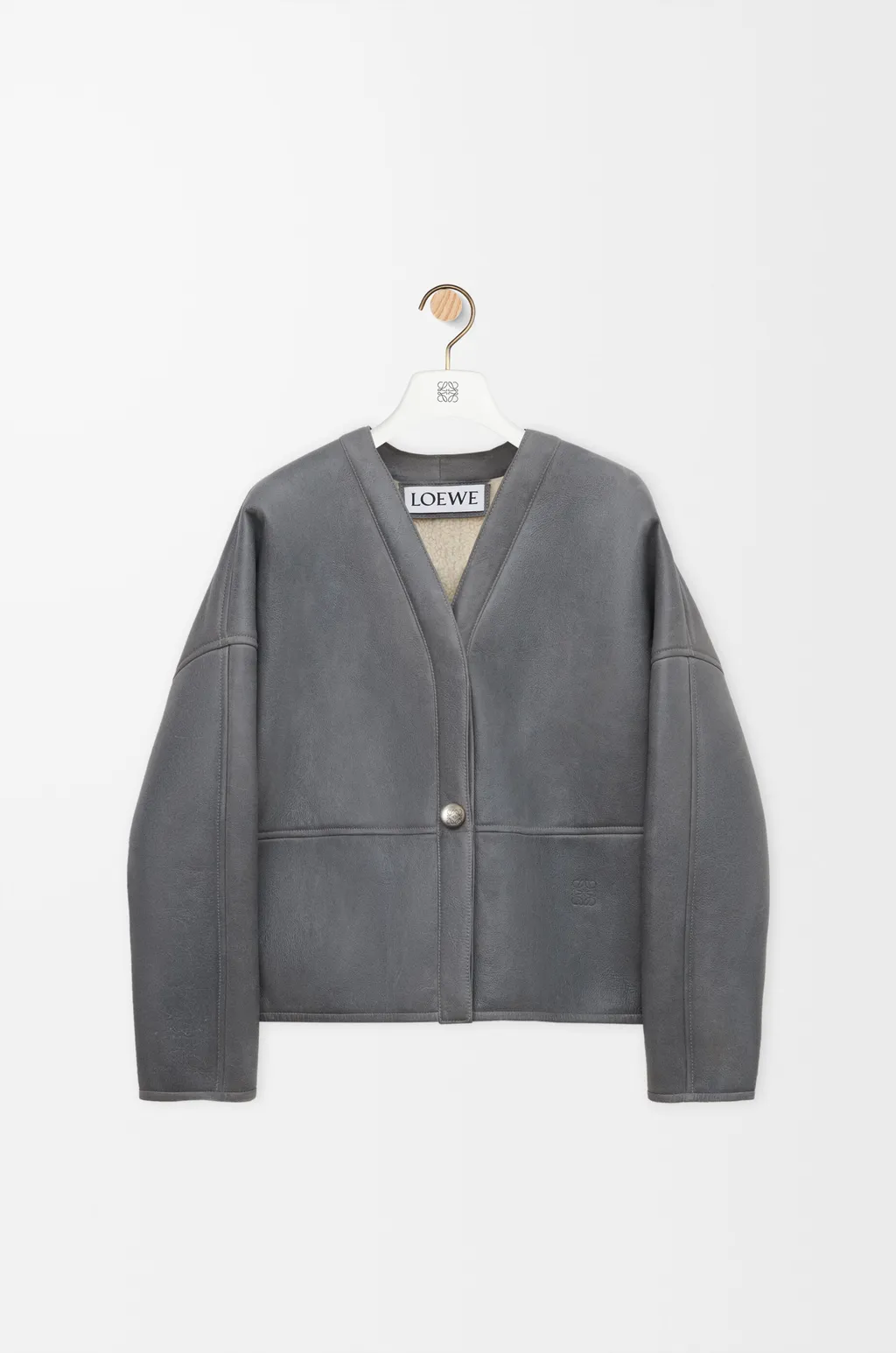 Pebble Cardigan In Shearling