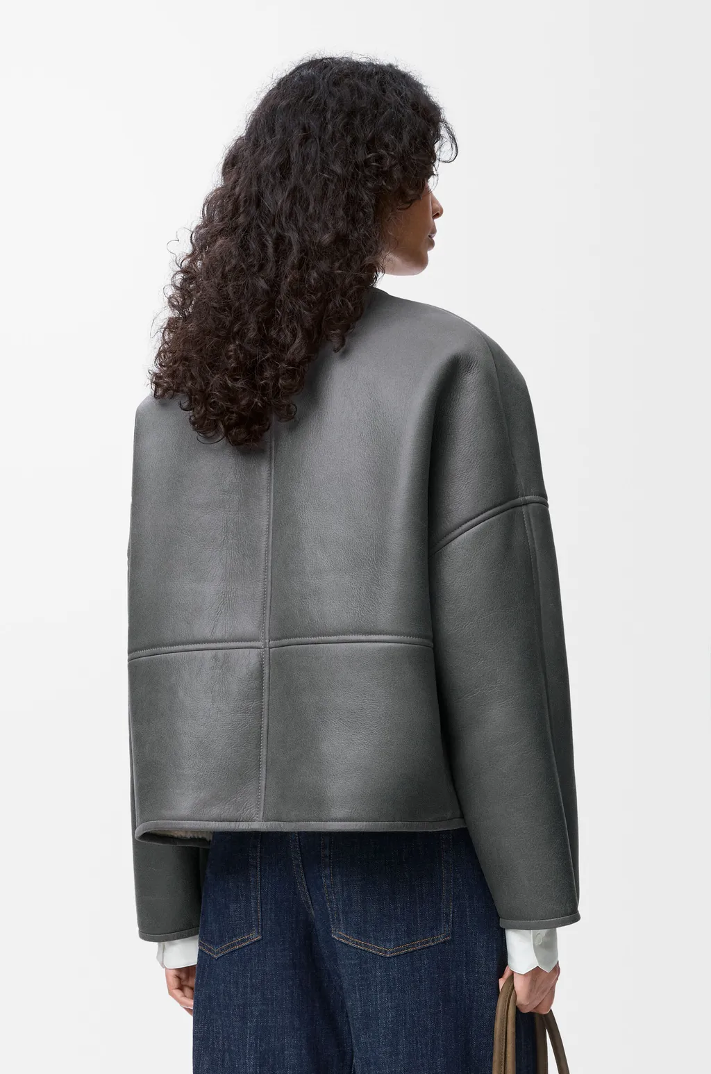 Pebble Cardigan In Shearling
