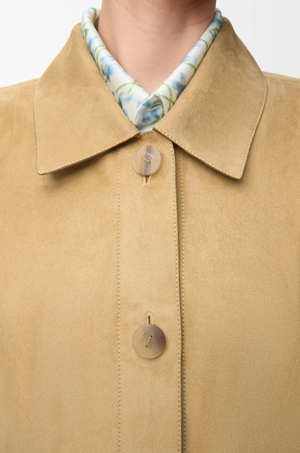 Turn-Up Jacket In Suede Lambskin