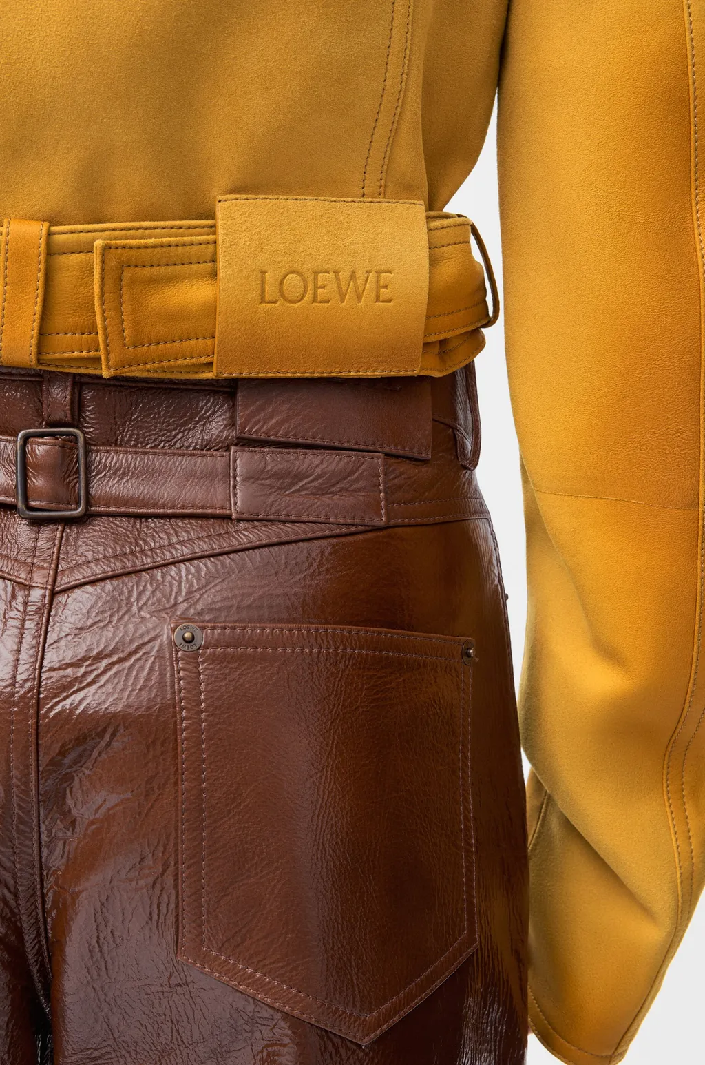 Cropped Jacket In Suede Lambskin