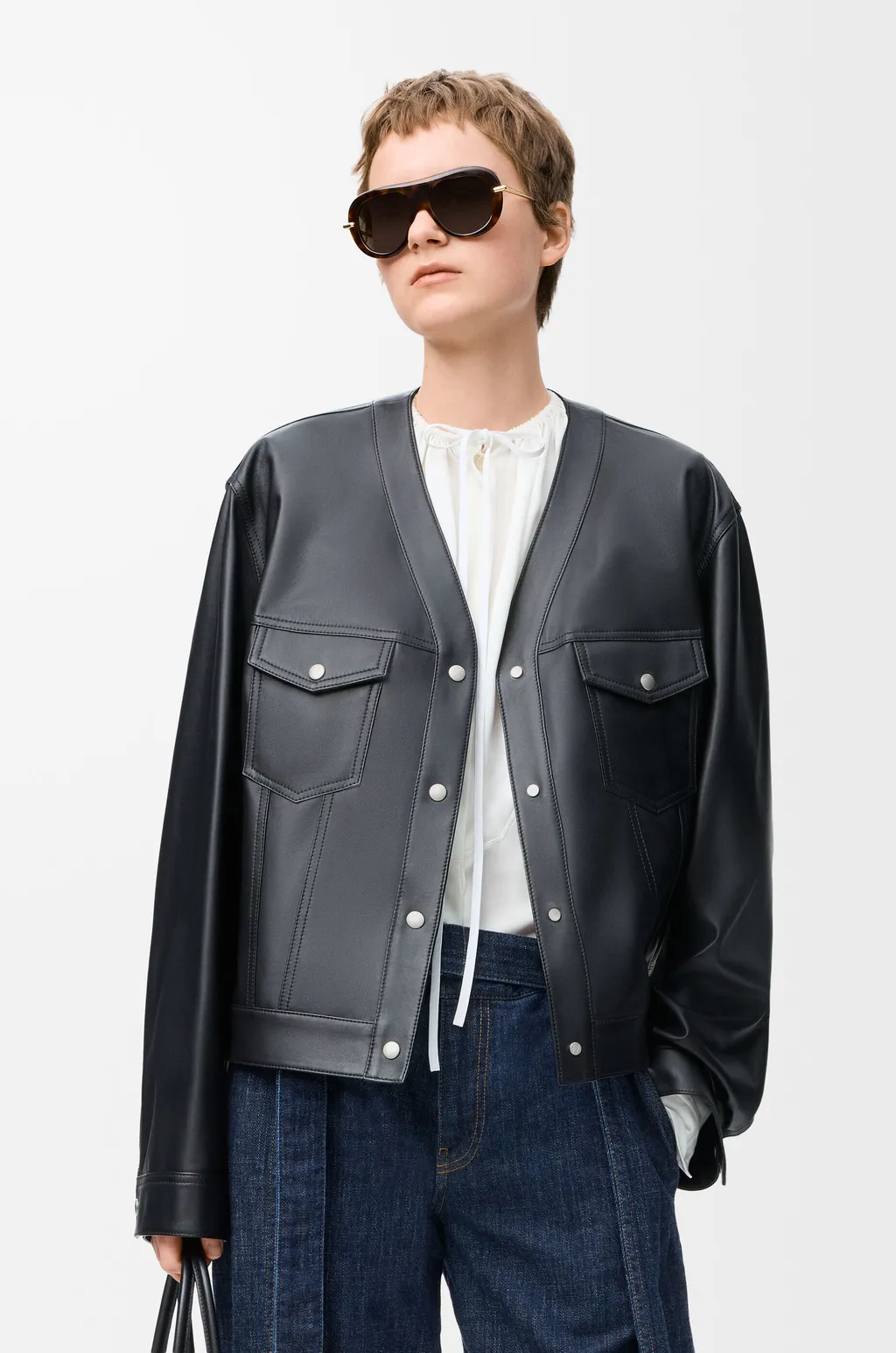 Cardigan In Nappa Lambskin