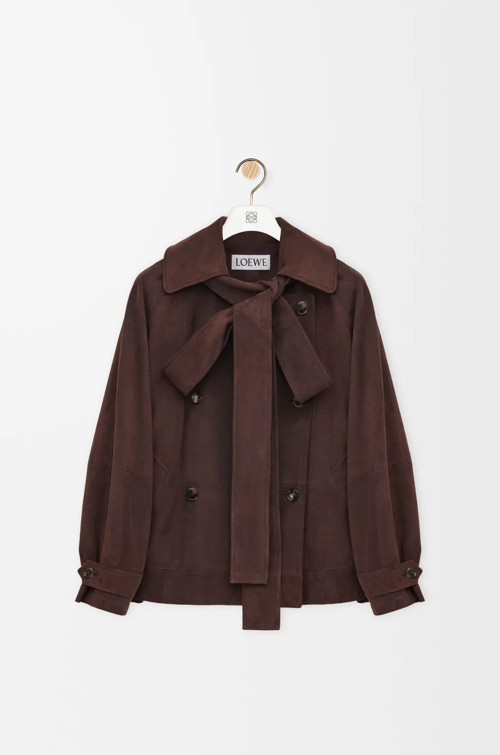 Bow Jacket In Suede Goatskin