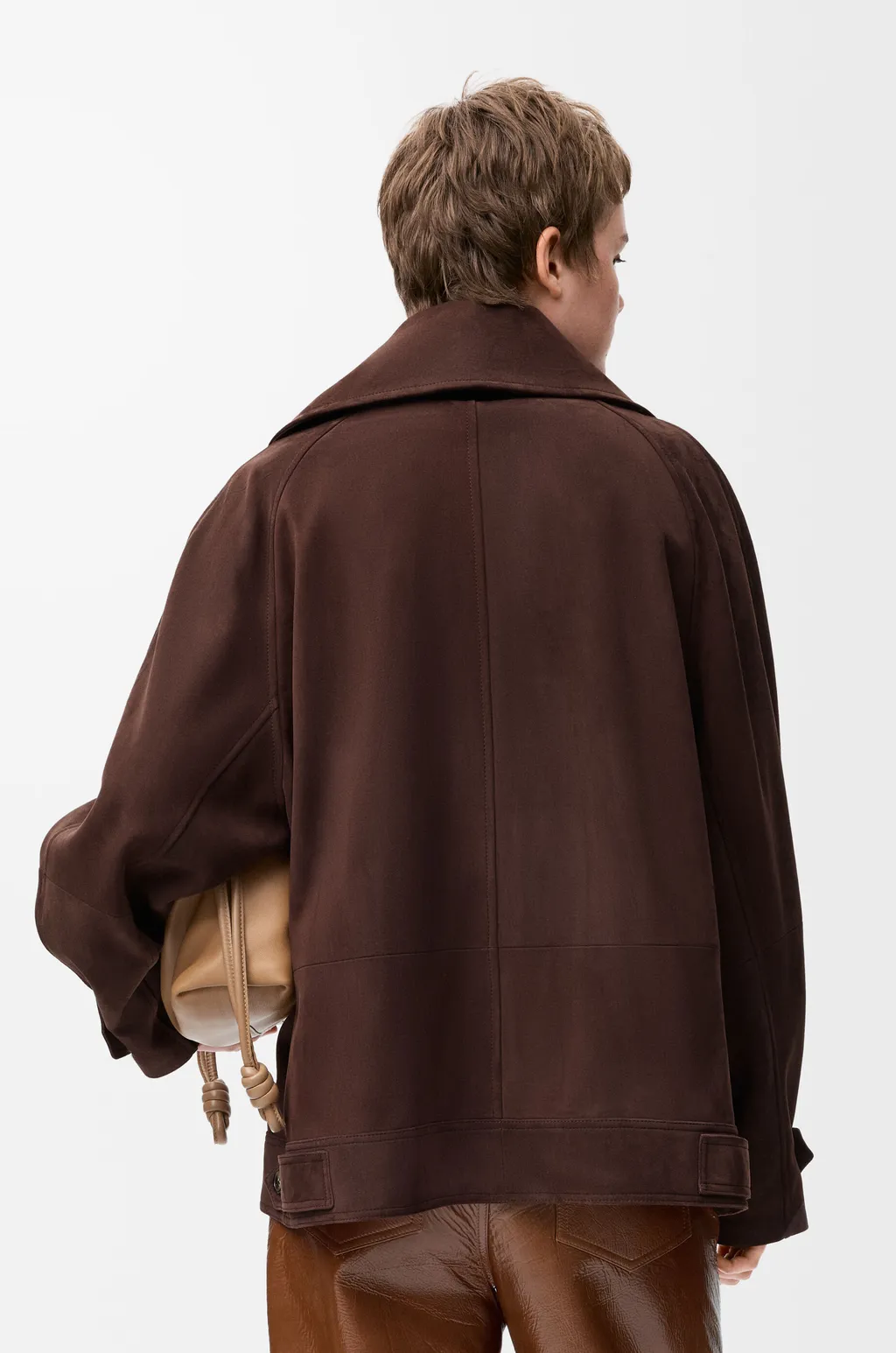 Bow Jacket In Suede Goatskin