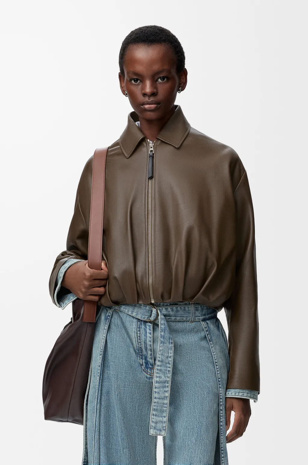 Draped Jacket In Nappa Calfskin