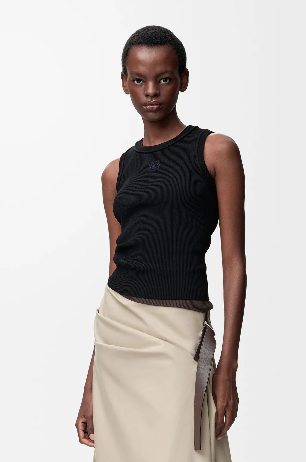 Anagram Tank Top In Stretch Viscose