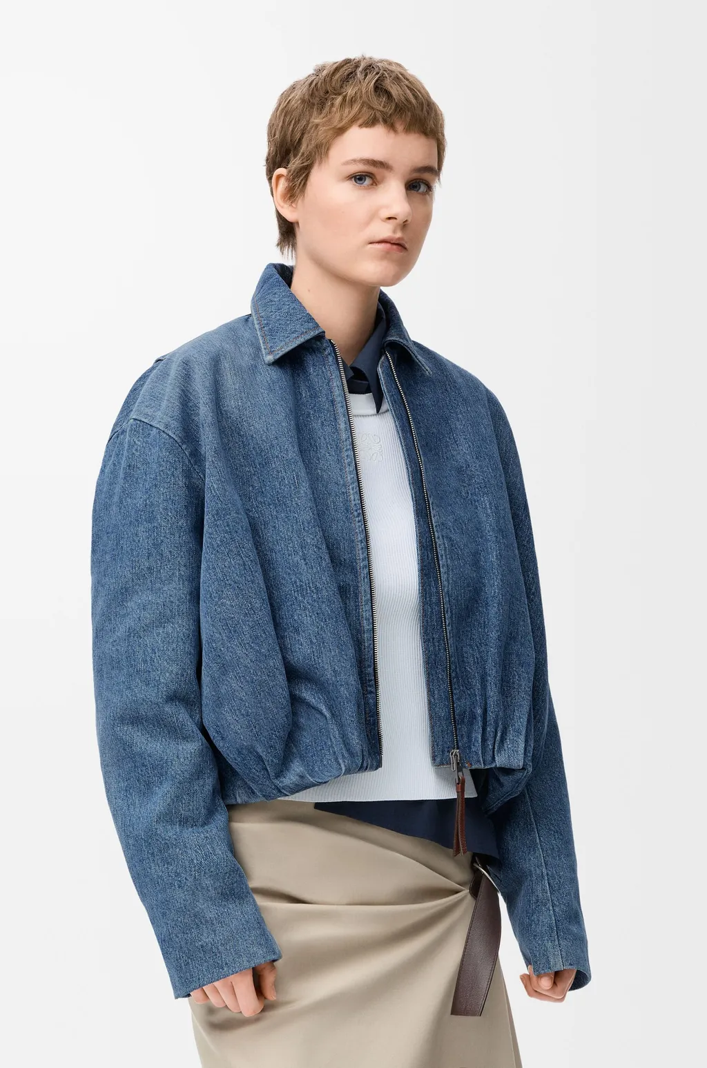 Draped Jacket In Denim