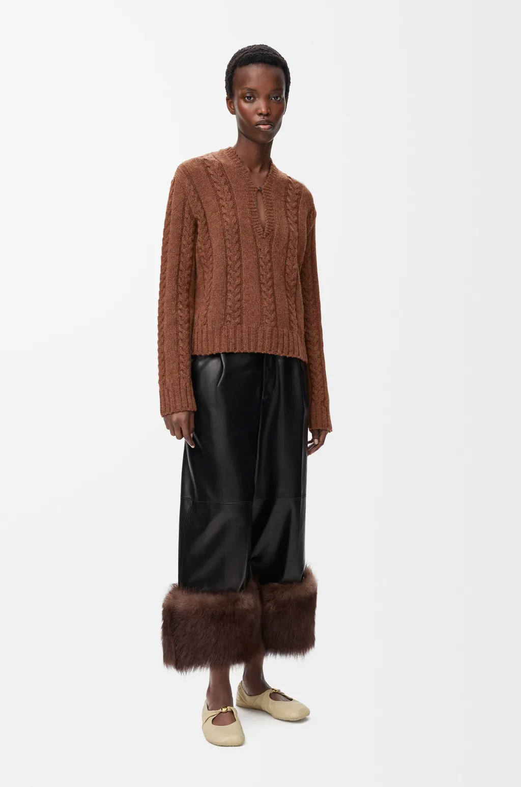 Turn-Up Trousers In Nappa Lambskin