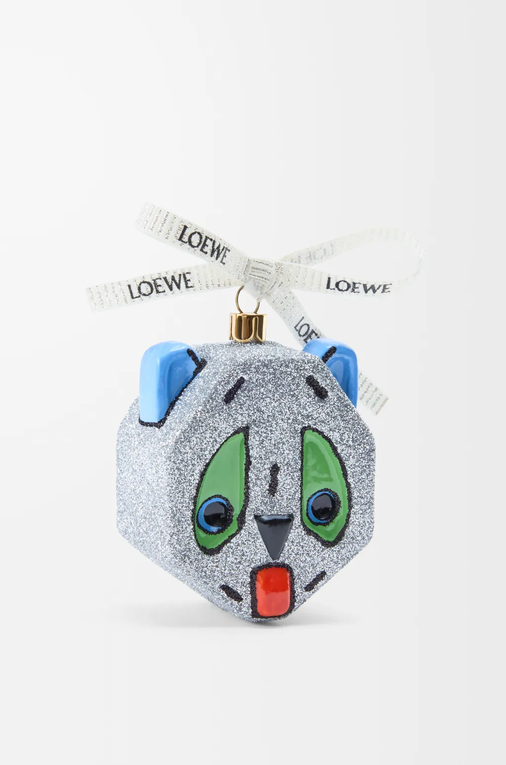 Futurist Cat Bauble In Blown Glass