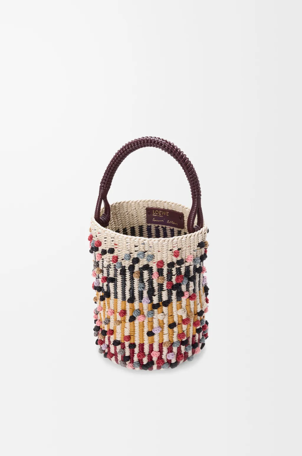 Bucket In Cord, Leather And Wool
