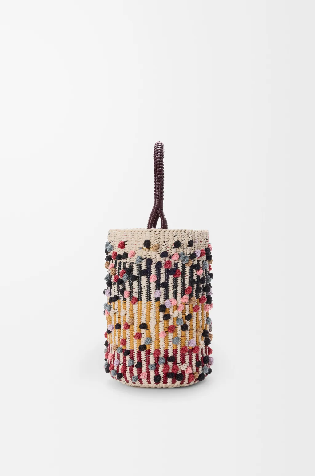Bucket In Cord, Leather And Wool