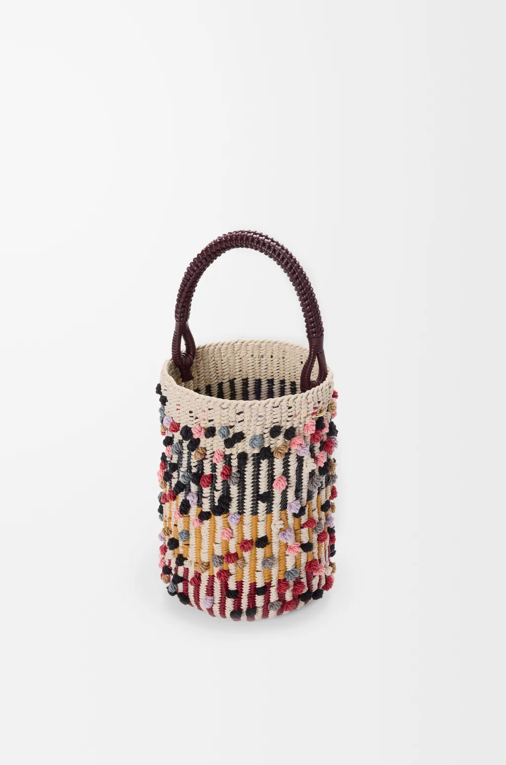 Bucket In Cord, Leather And Wool