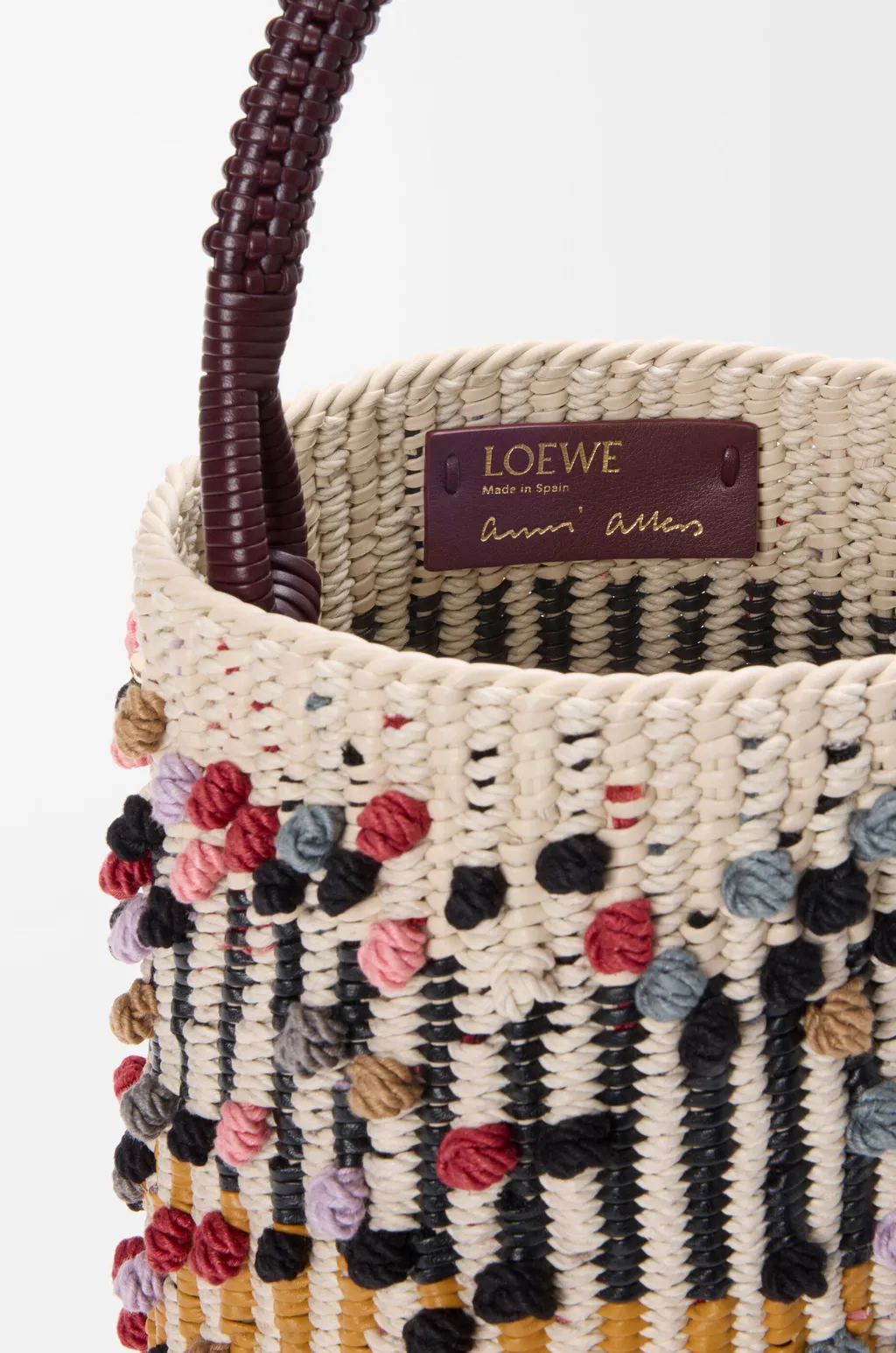 Bucket In Cord, Leather And Wool