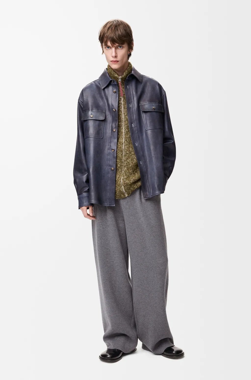Zip-Up Cardigan In Cotton, Linen And Wool