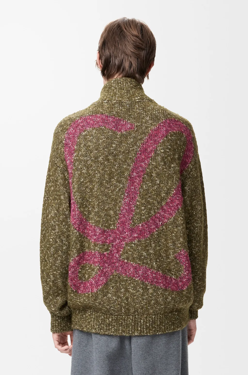 Zip-Up Cardigan In Cotton, Linen And Wool