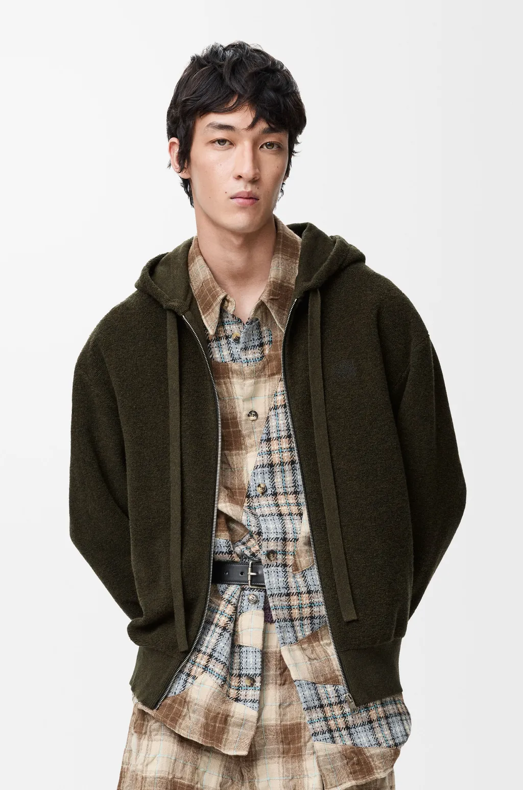Anagram Zip-Up Hoodie In Wool