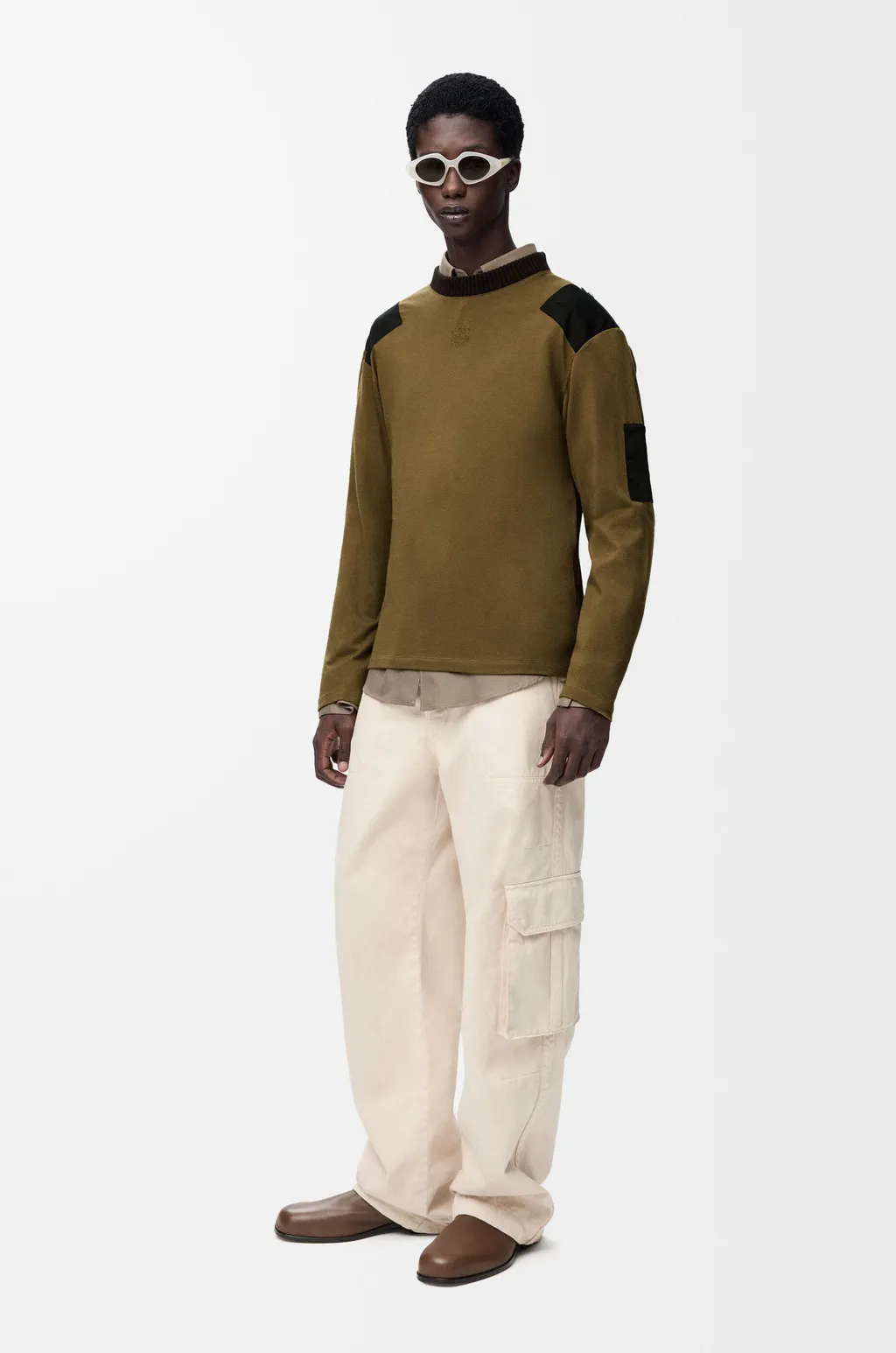 Long Sleeve Top In Cotton Blend