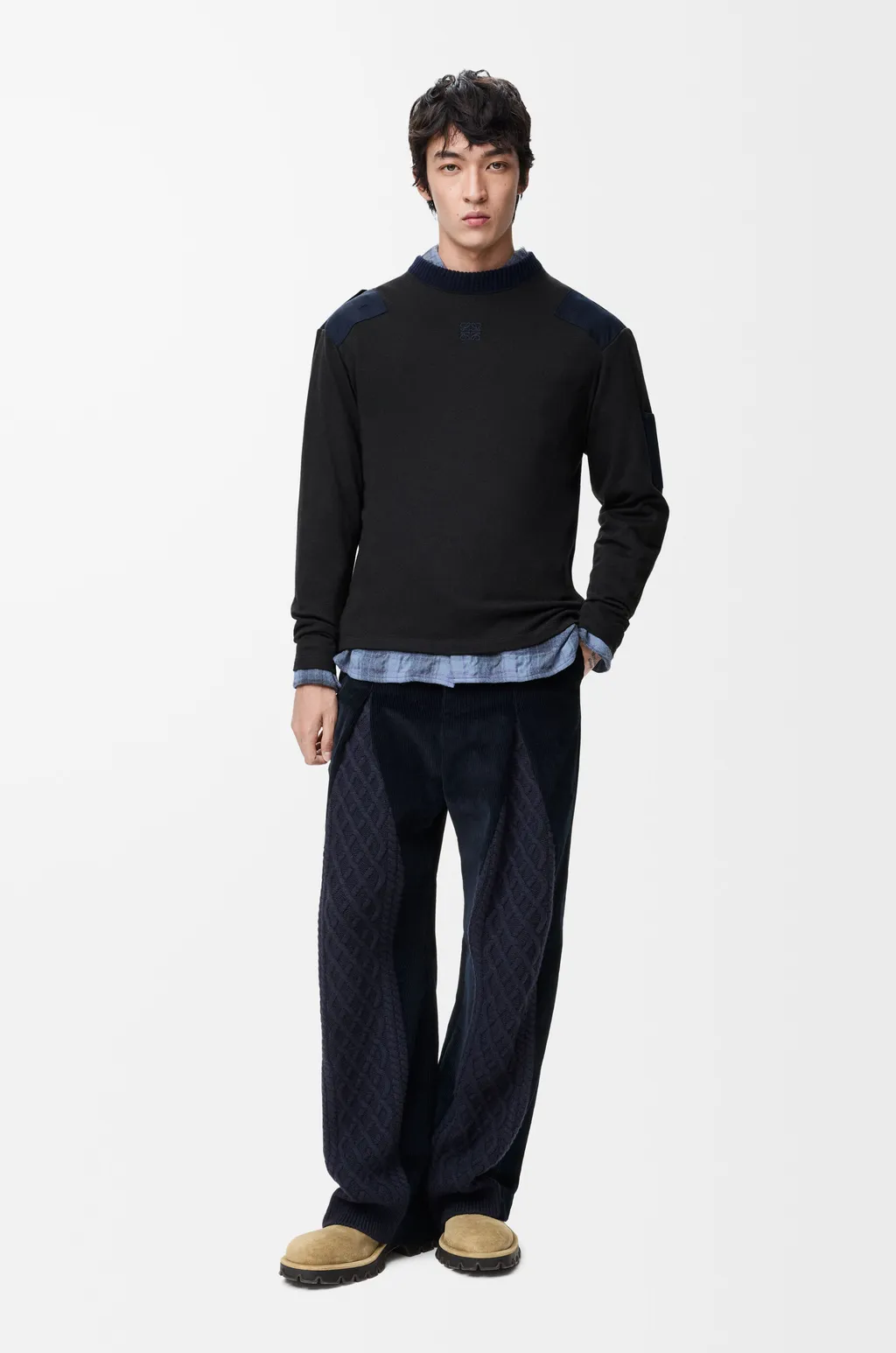 Long Sleeve Top In Cotton Blend