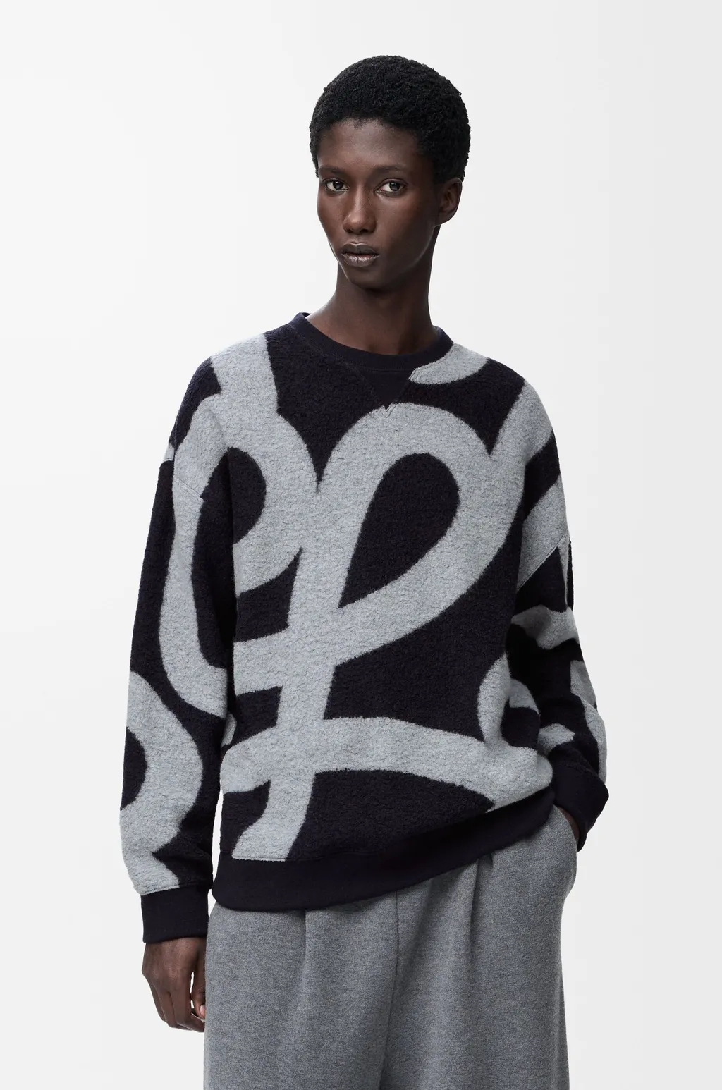 Sweatshirt In Wool And Cotton
