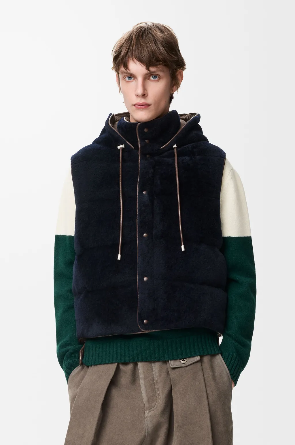 Padded Vest In Shearling