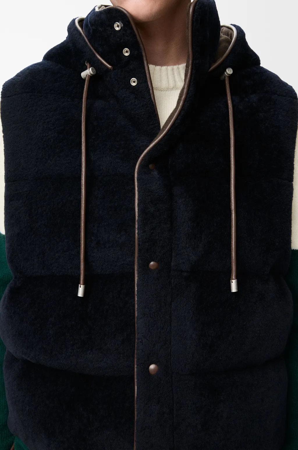 Padded Vest In Shearling