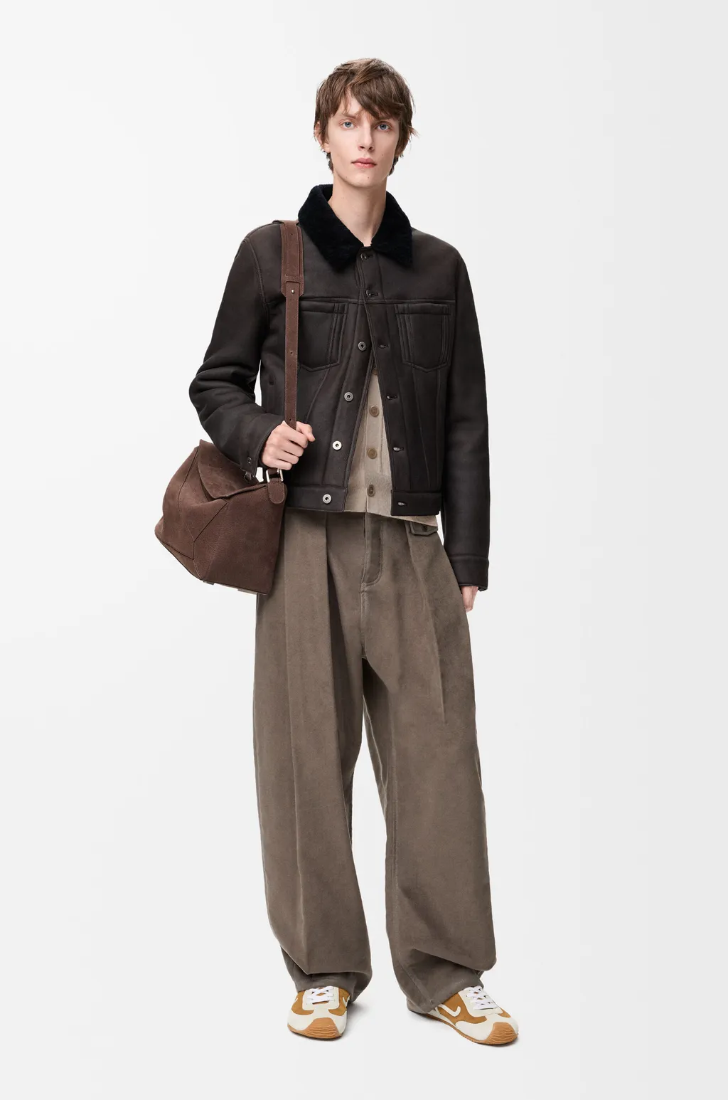Trucker Jacket In Shearling