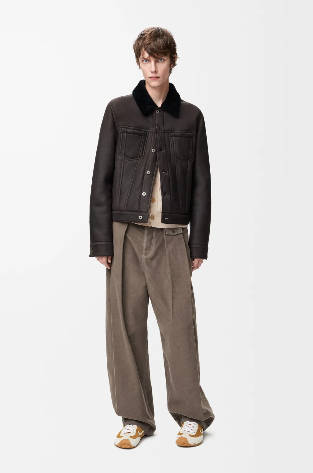 Trucker Jacket In Shearling