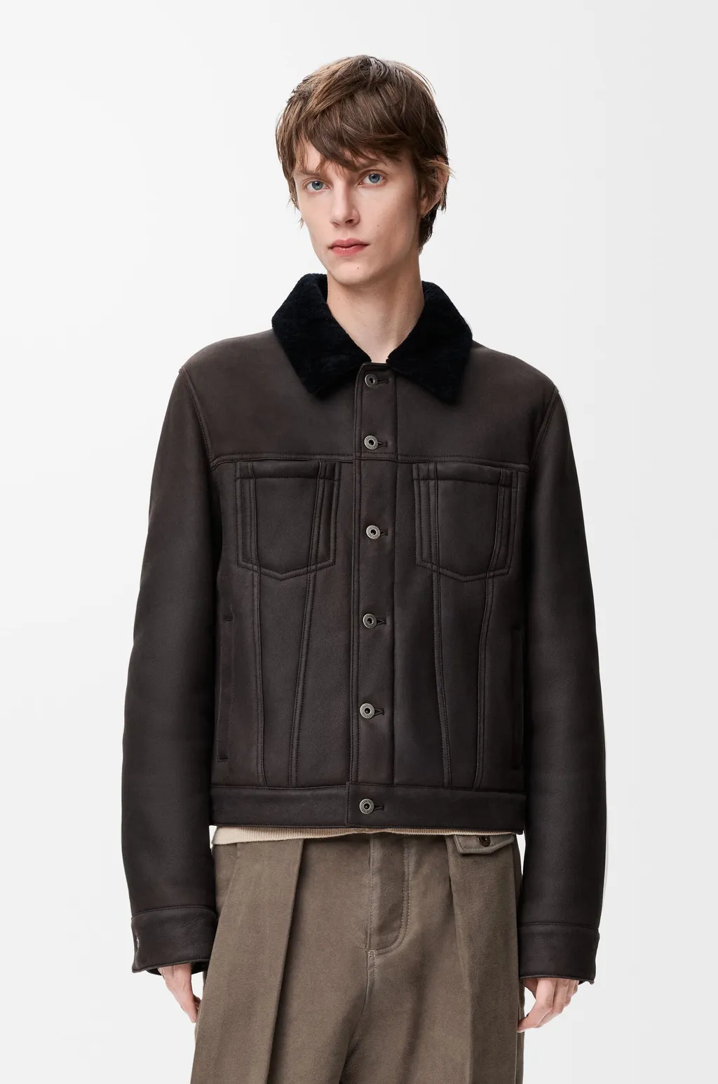 Trucker Jacket In Shearling