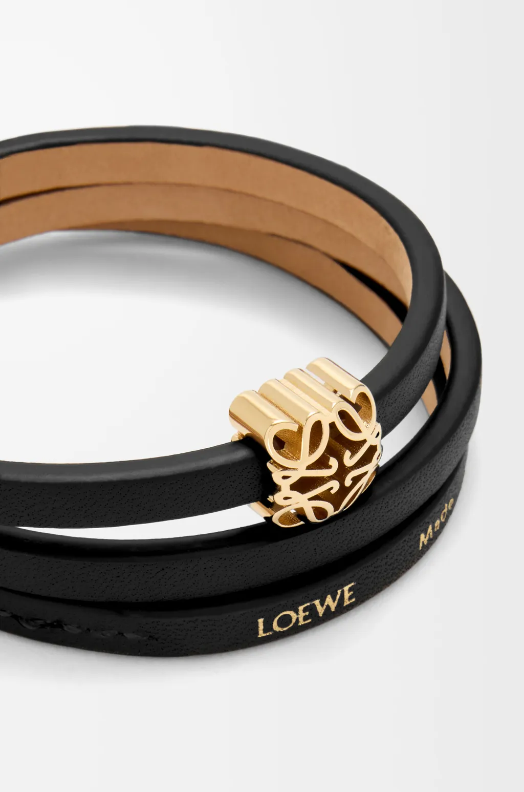 Anagram Bombé Twist Bracelet In Calfskin