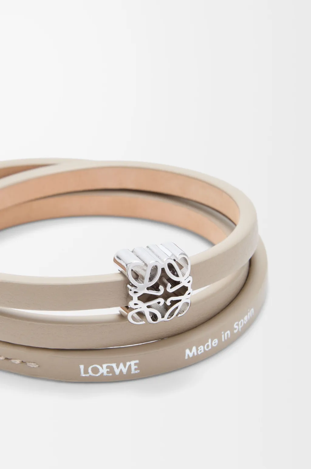 Anagram Bombé Twist Bracelet In Calfskin