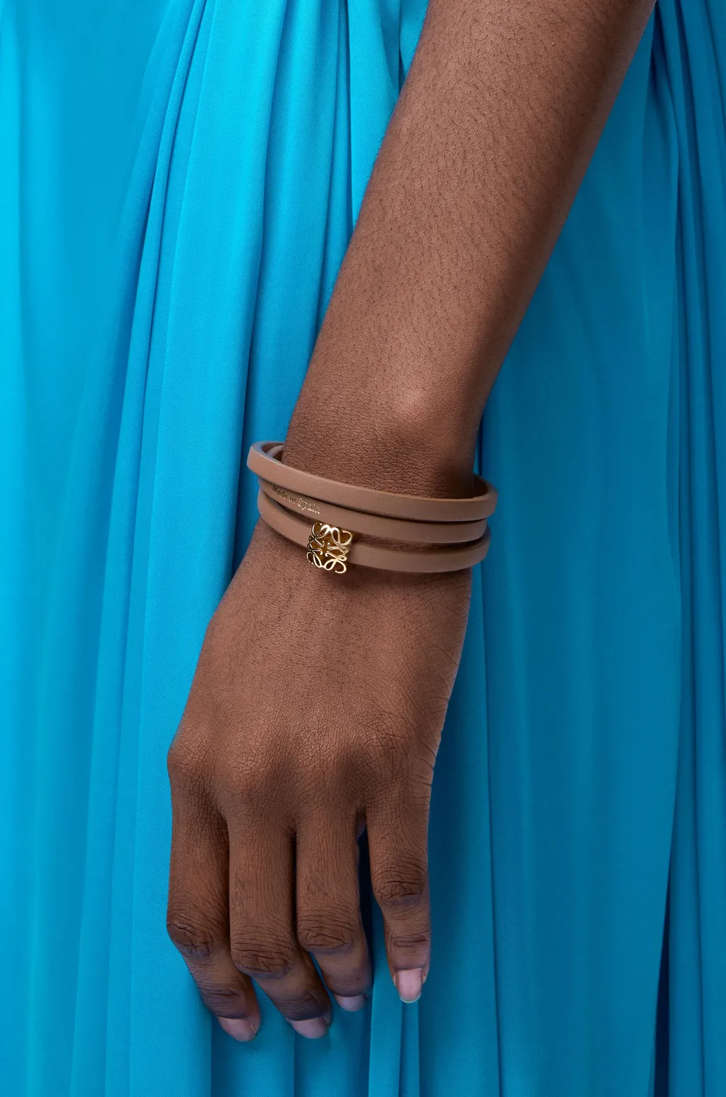 Anagram Bombé Twist Bracelet In Calfskin